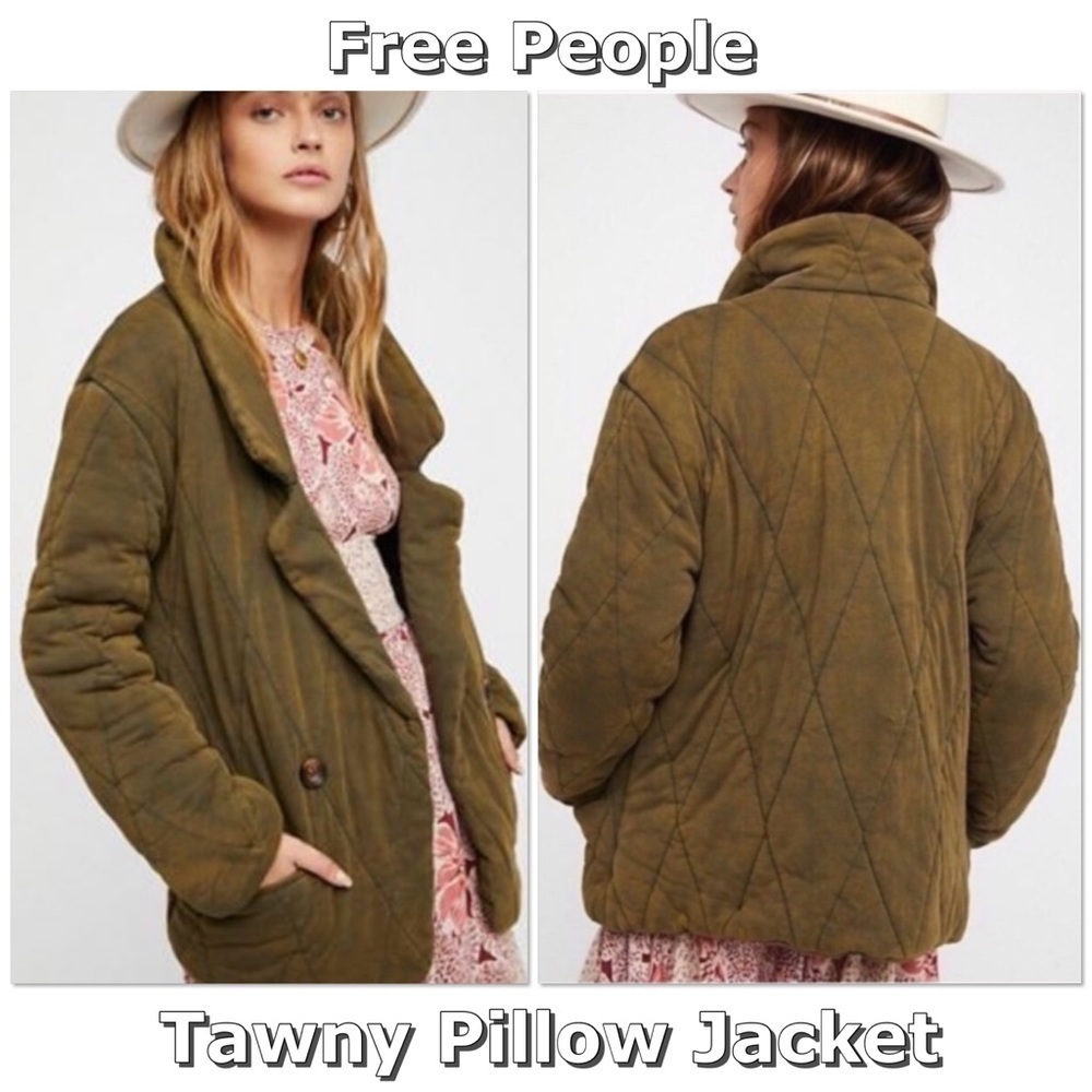 Free People military green Tawny Pillow Jacket M